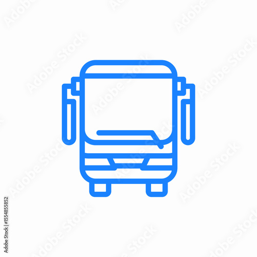 front view bus icon sign vector
