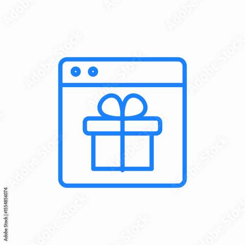 gift popup window icon sign vector