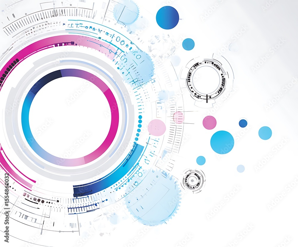 Obraz premium Abstract circles technology design with gradient