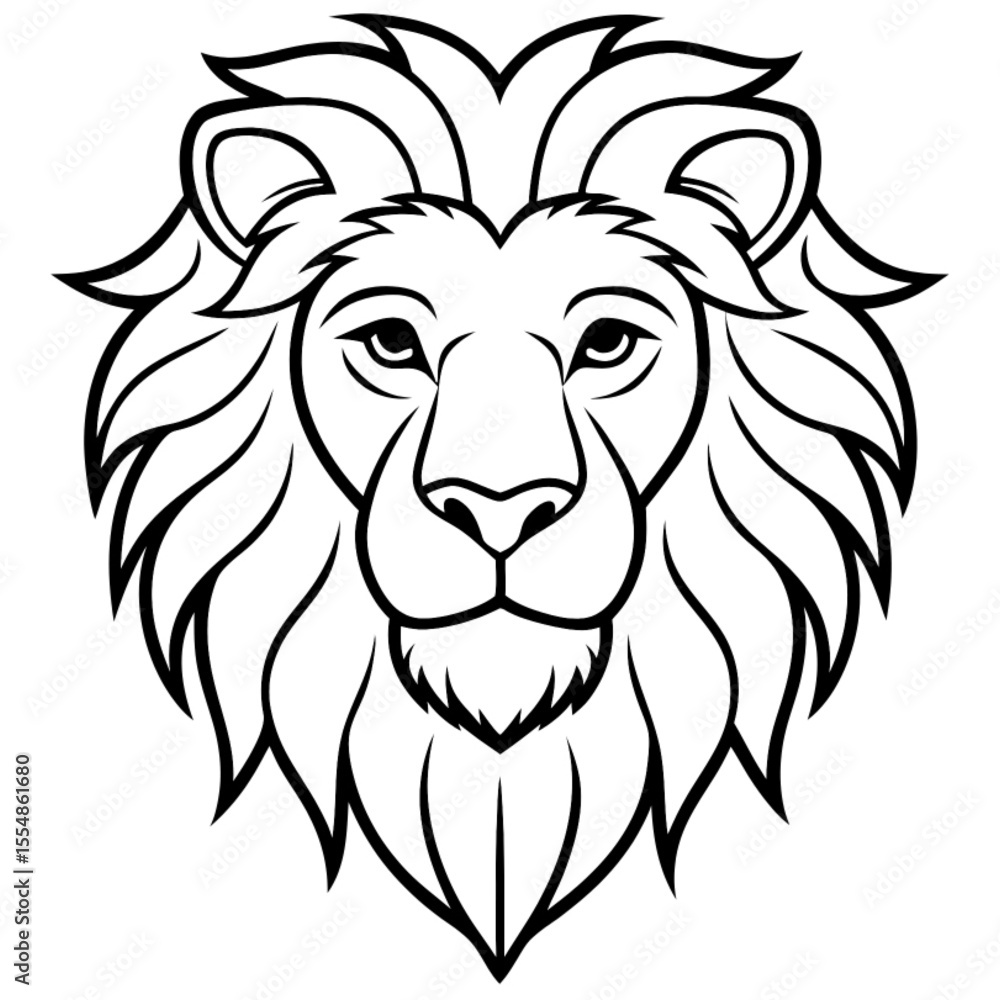 Obraz premium Powerful lion head vector illustration for wildlife mascot or tattoo design