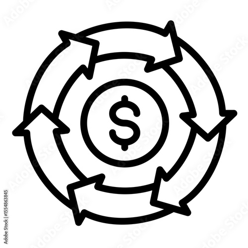 Circular Economy  Icon Element For Design	