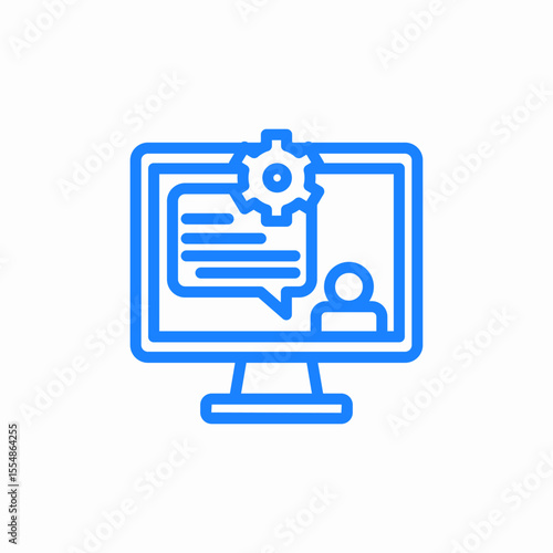 monitor chat settings icon sign vector