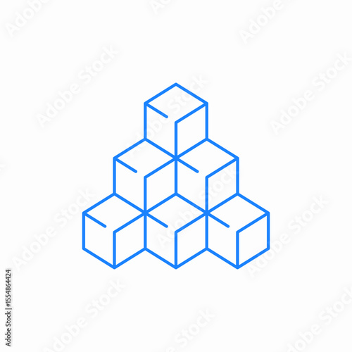 multiple sugar cubes icon sign vector