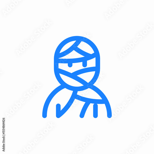 mummy wrapped ancient icon sign vector