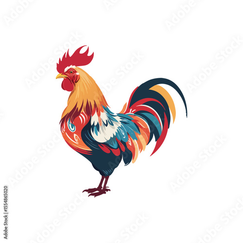 rooster isolated on white background