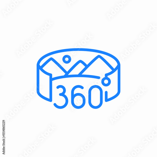 panoramic view symbol icon sign vector