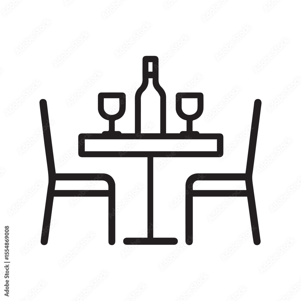 Modern dining room table and chairs vector illustration for interior design Modern dining room table and chairs vector illustration for interior design