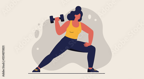 A dynamic flat design illustration showcases an athletic man in sportswear, engaged in a workout routine, suitable for fitness and wellness website banners or marketing materials.