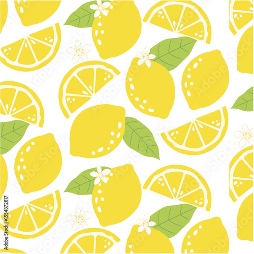 シームレスな爽やかレモンのパターンD＊LemonPattern