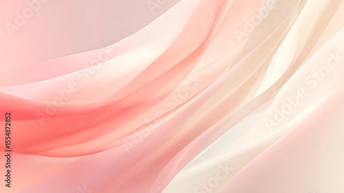 Abstract flowing pastel waves in shades of pink, cream, and white