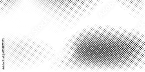 Dots gradient background. Faded grit noise texture. White and black sand wallpaper. Retro pixelated backdrop.