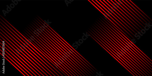 Black colour abstract background with red colour geometric glowing lines design background vector illustration.