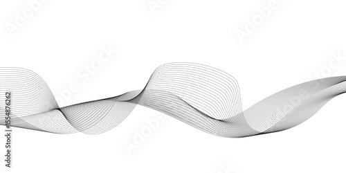 Abstract white and grey geometric smoky blend liens background. Gray and white abstract technology wavy curve lines background. Vector illustration.
