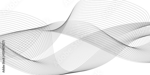 Abstract white and grey geometric smoky blend liens background. Gray and white abstract technology wavy curve lines background. Vector illustration.