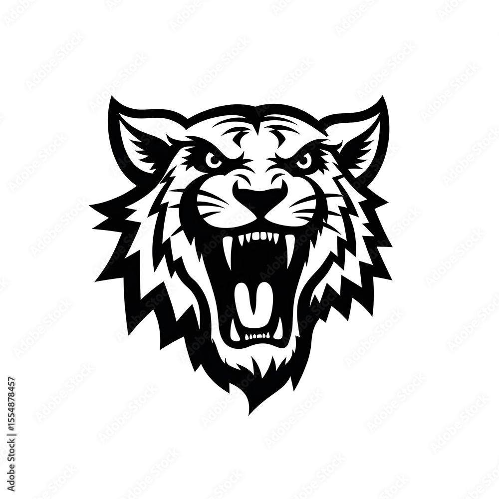 Obraz premium illustrasion tiger head mascot simple logo