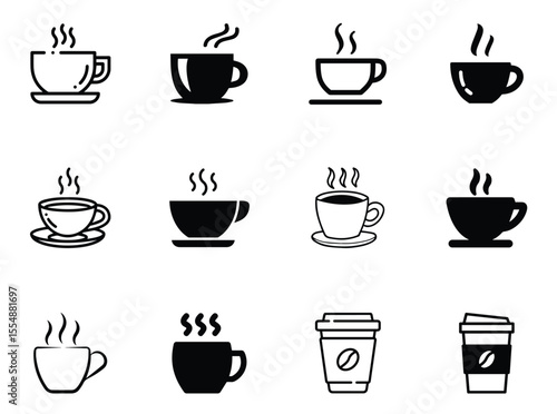 Wallpaper Mural Coffee cup icon, teacup icon. Coffee cup and teacup icon and for cafe restaurant, breakfast menu, or beverage-related designs, web, mobile apps, and print materials. Torontodigital.ca