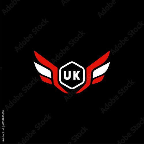 UK Initials Vektor Stok Otomotif Logo Design