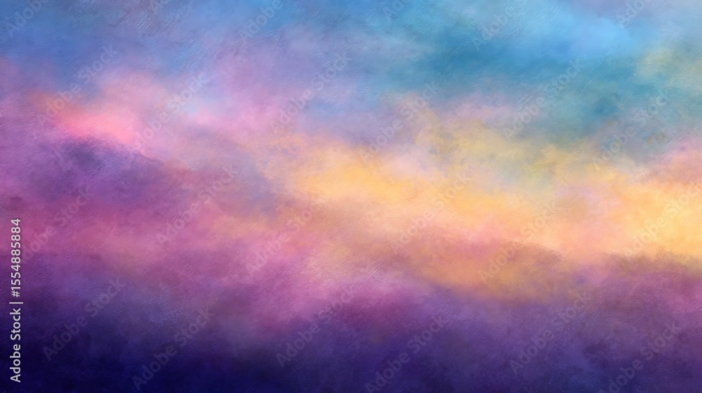 Fototapeta premium Abstract colorful artwork with blended shades of blue, purple, and yellow