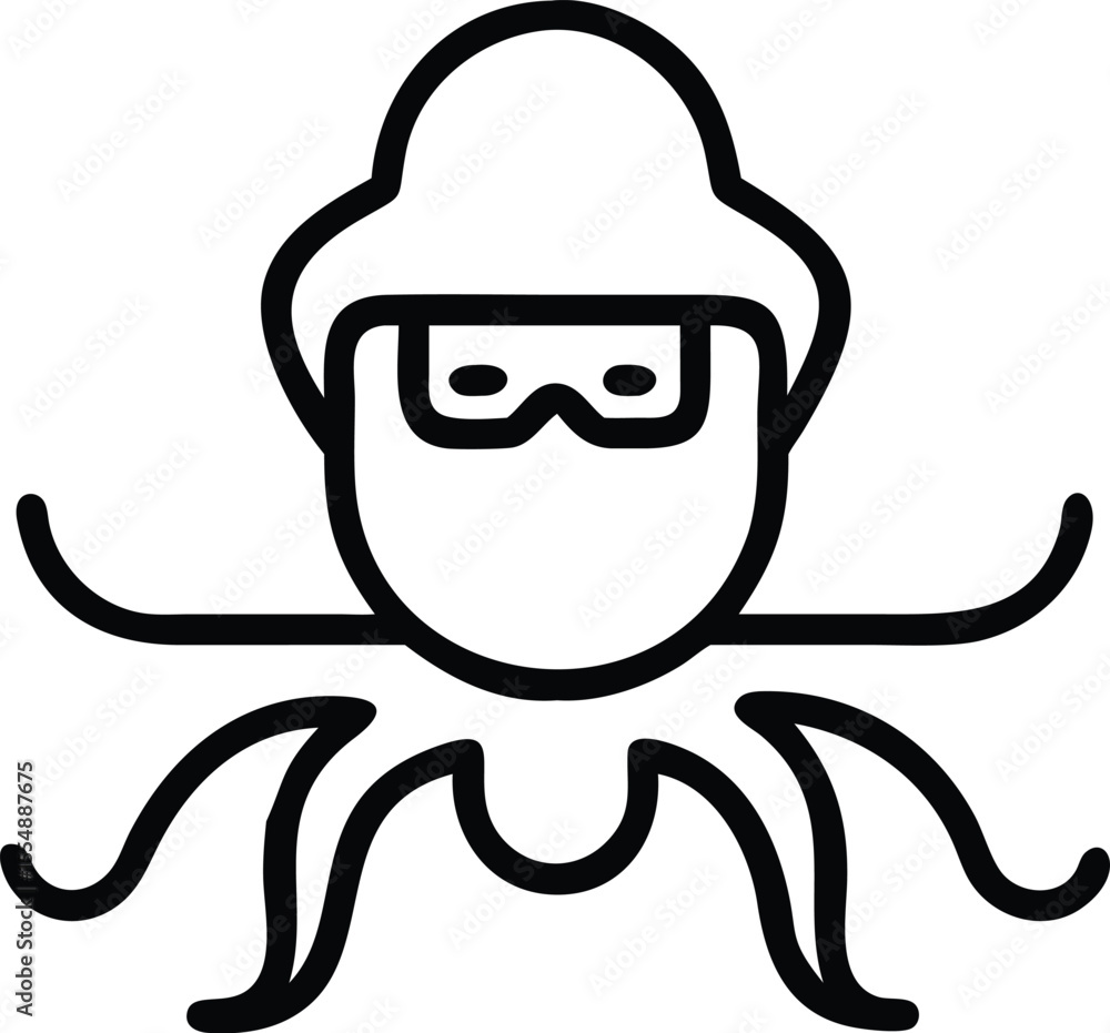 octopus, simple line art, minimalist, black and white, flat design, geometric shapes, vector illustration
octopus, simple line art, minimalist, black and white, flat design, geometric shapes, vector illustration