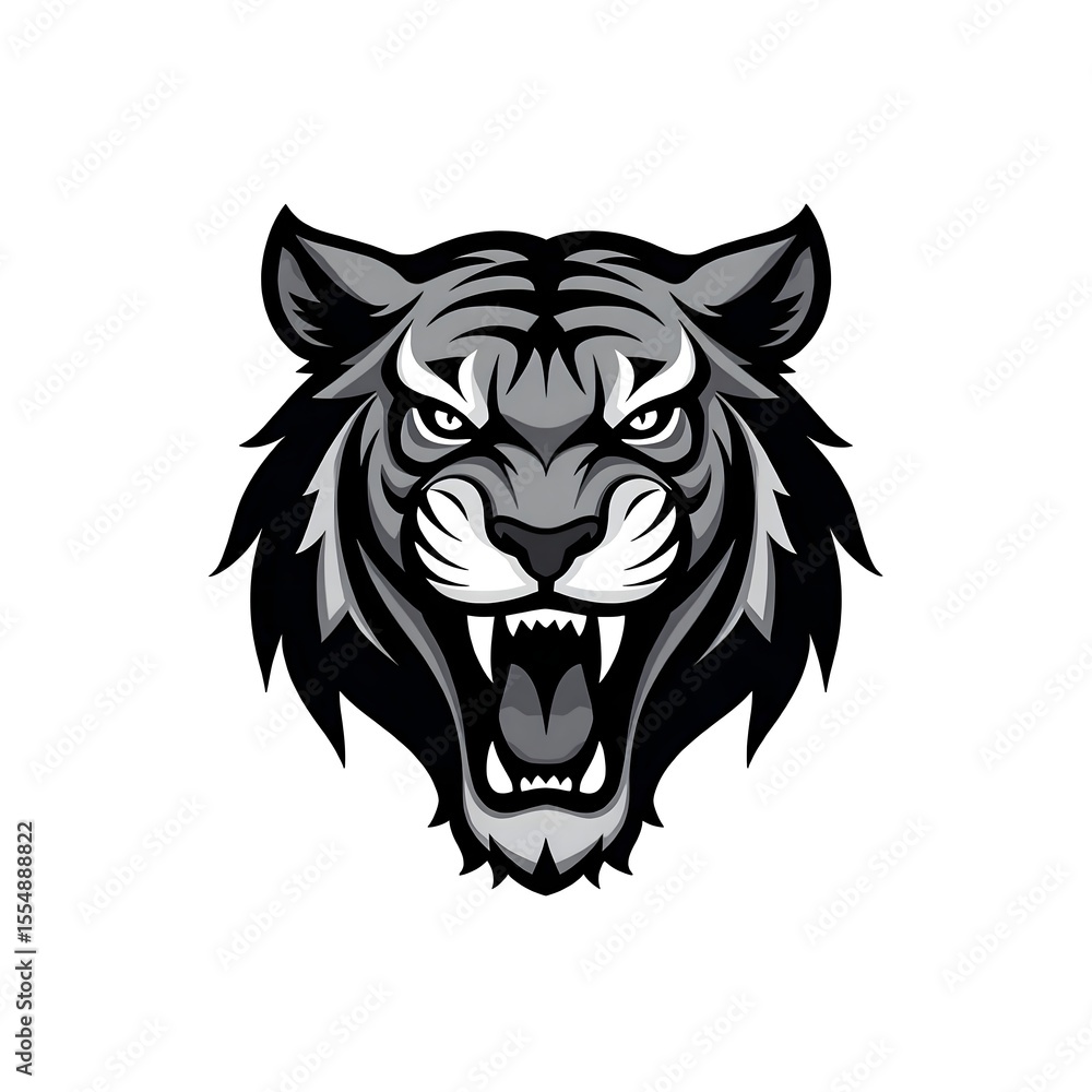 Obraz premium illustrasion tiger head mascot simple logo