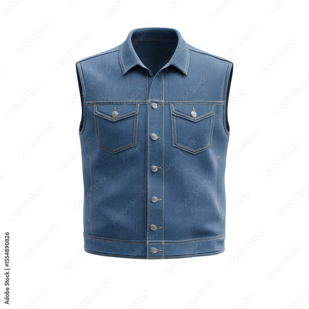 Stylish Unisex Denim Vest with Classic Design and Button-Up Closure for Casual Outdoor Wear and Everyday Fashion Transparent background or png Stylish Unisex Denim Vest with Classic Design and Button-Up Closure for Casual Outdoor Wear and Everyday Fashion Transparent background or png