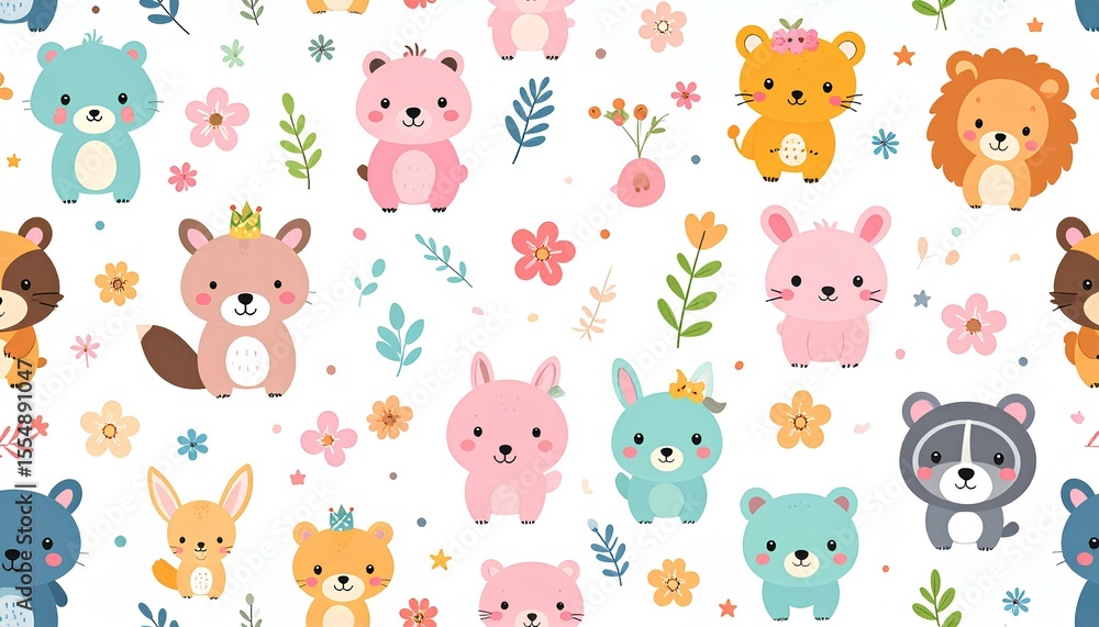 seamless pattern with funny animals seamless pattern with funny animals