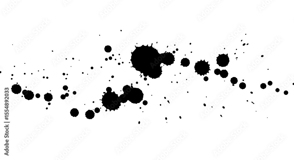 Black ink splatter vector illustration for creative design projects