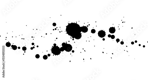 Black ink splatter vector illustration for creative design projects
