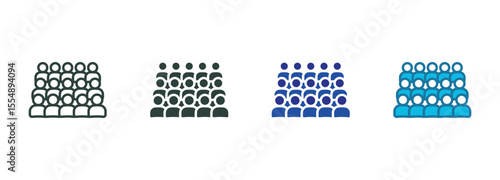 Crowd Icon Set Multiple Style Of