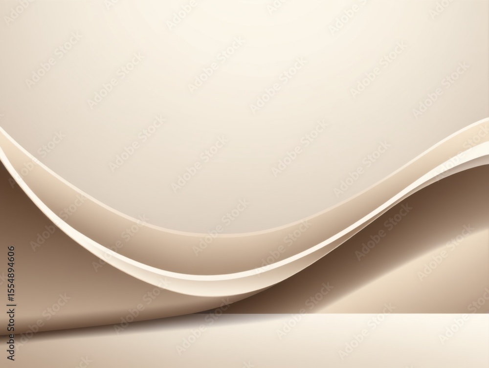 Obraz premium Abstract Beige Curvilinear Wallpaper with Gradient Soft Lighting for PC
