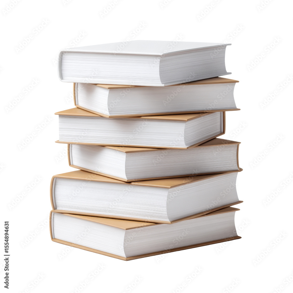 Stacked Blank Books with White Covers and Brown Spines Ideal for Customization and Creative Projects Transparent background or png Stacked Blank Books with White Covers and Brown Spines Ideal for Customization and Creative Projects Transparent background or png