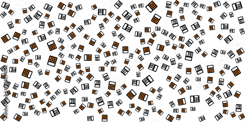 Abstract Pattern of Calculators on White Background.