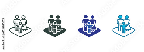 Family Icon Set Multiple Style Of