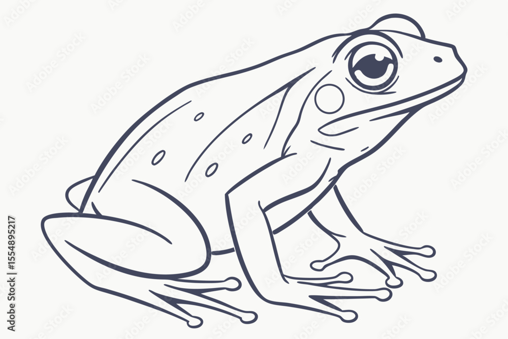 Naklejka premium Frog Silhouette Line Drawing