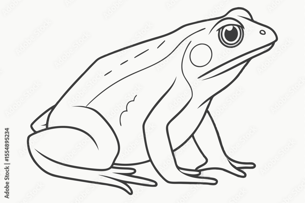 Obraz premium Vector Frog Drawing in Black Ink
