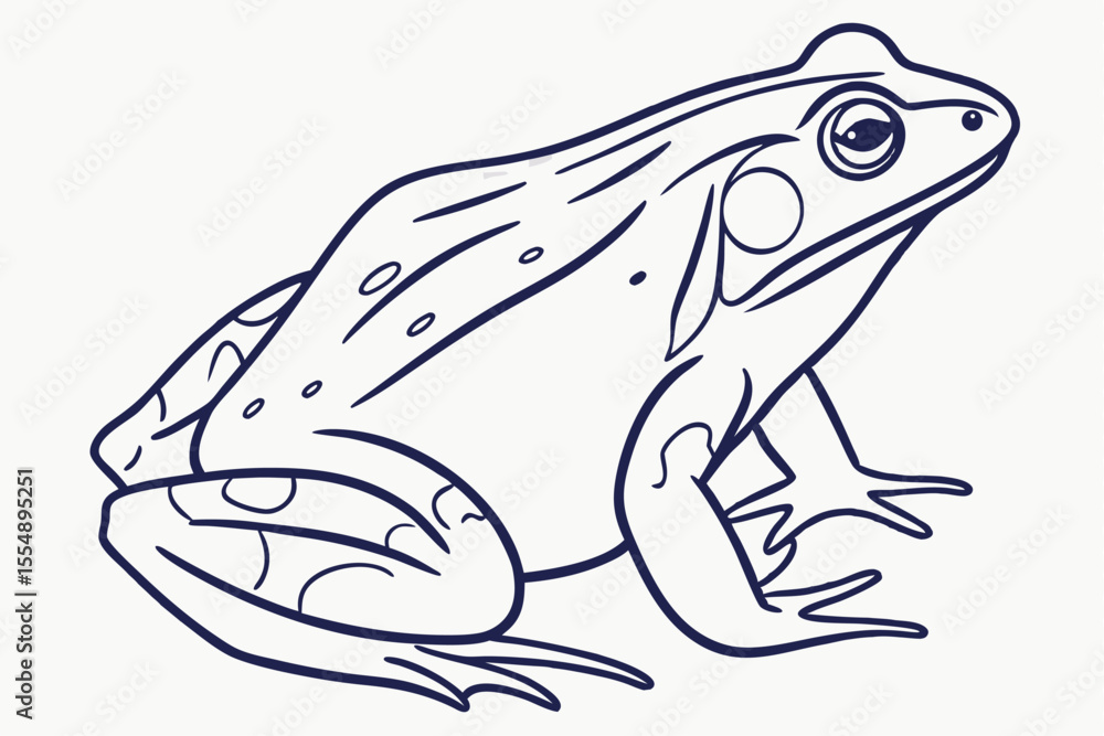 Naklejka premium Frog Illustration – Outline Style