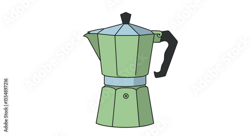 Retro coffee maker vector illustration in flat style for kitchen decor