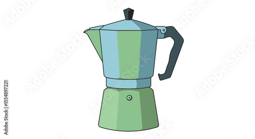 Retro coffee pot vector illustration for kitchen decor and prints in hand drawn style