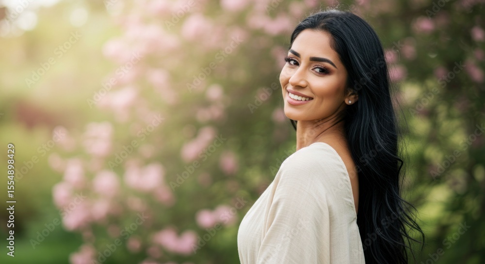 Smiling woman in garden Smiling woman in garden