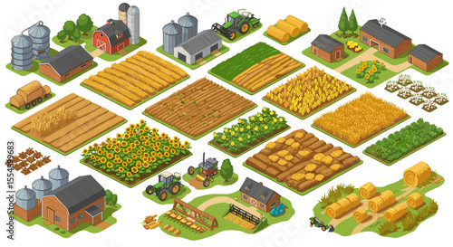 Farming and agriculture vector illustration: isometric design for educational and informational use