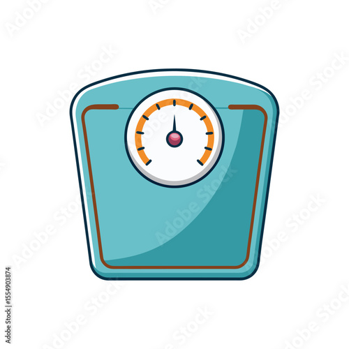 Bathroom Scale Vector Illustration on White Background