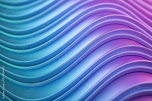 Wavy 3D Gradient Abstract Background in Blue and Purple
