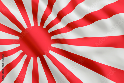 Photos Rising Sun Flag of Japan waving in the wind, symbol of traditional Japanese nava
