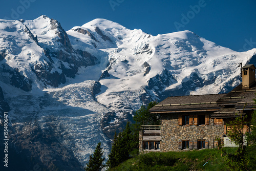 Snow capped peaks on le Mont Blanc