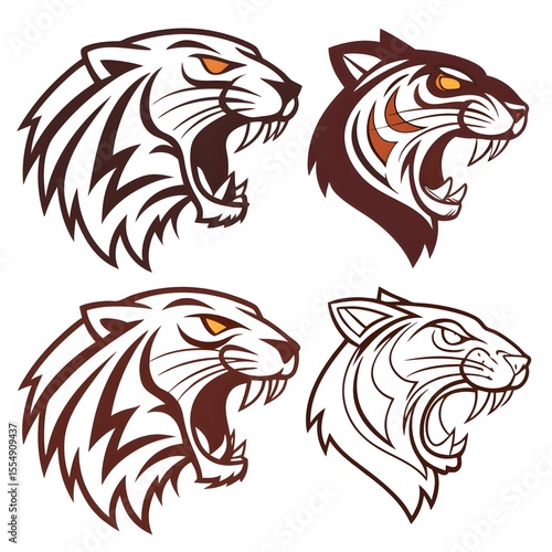 Tiger lion head mascot tattoo design