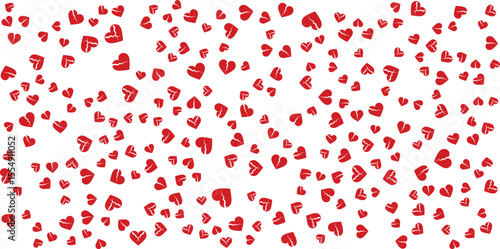 Heartbreak Pattern of Broken Hearts on White Background.
