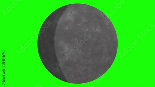 Realistic animation of Mercury planet with rocky surface and visible craters