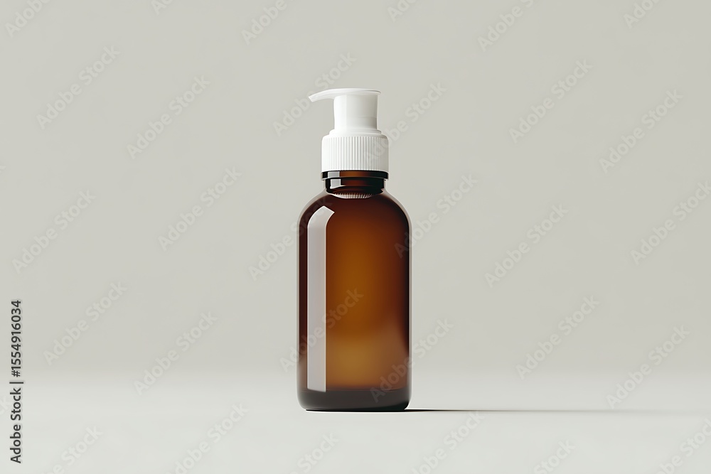 Brown glass dropper bottle on white background. Mock up, 3D Rendering Brown glass dropper bottle on white background. Mock up, 3D Rendering