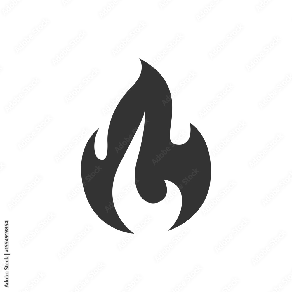 Black fire flames vector icon Black fire flames vector icon