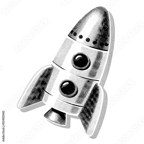 Rocket Ship Retro Sci-Fi, Cut Out